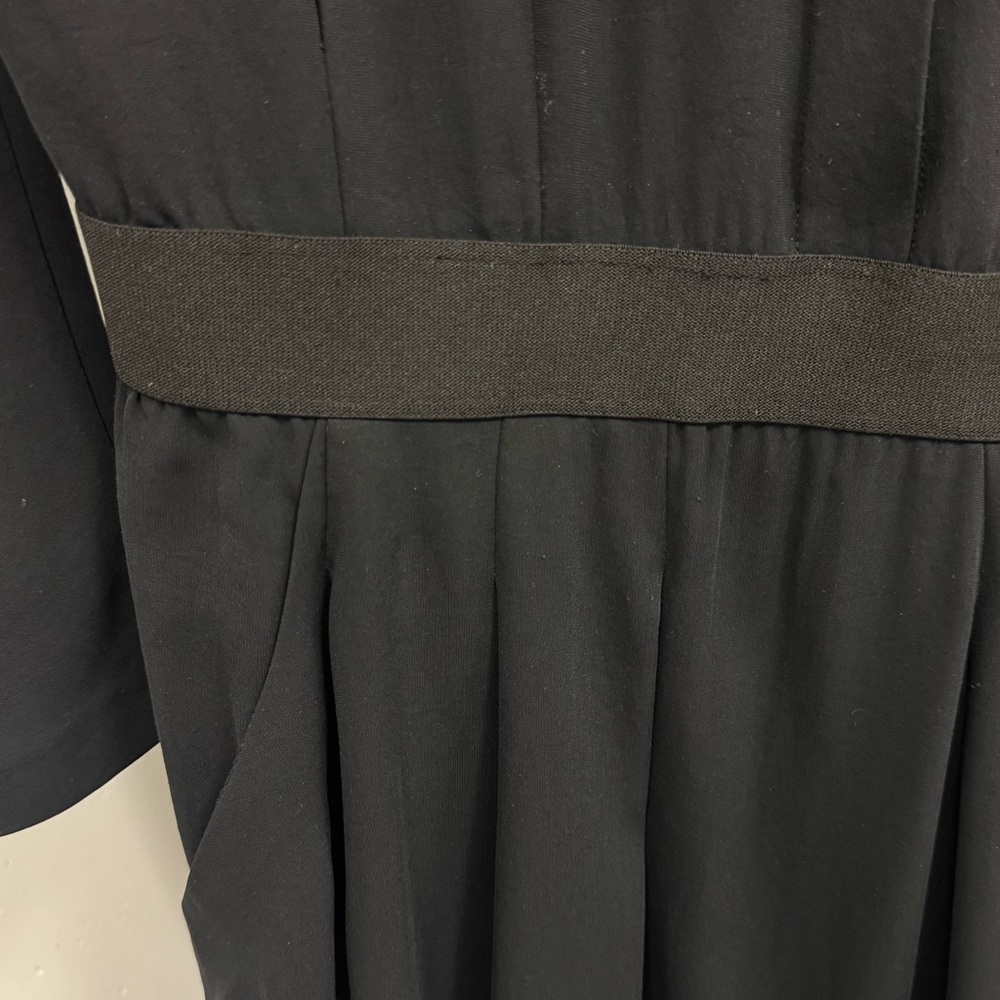 Theory Clemira‎ Intellect Mini Shirt Style Long Sleeve Dress Black Sz 6 - Picture 12 of 13